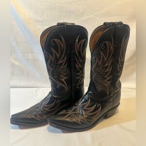 Black Leather Handcrafted Boots Tony Lamas